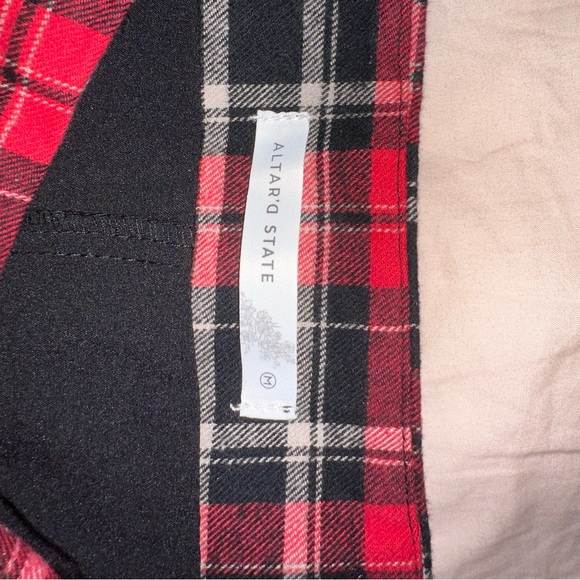 Altar'd State Red and Black Plaid Mini Skirt - Picture 4 of 4